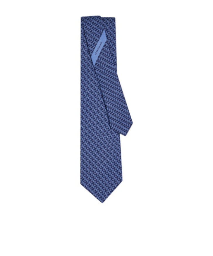 Ferragamo Mamba Print Tie In Blue