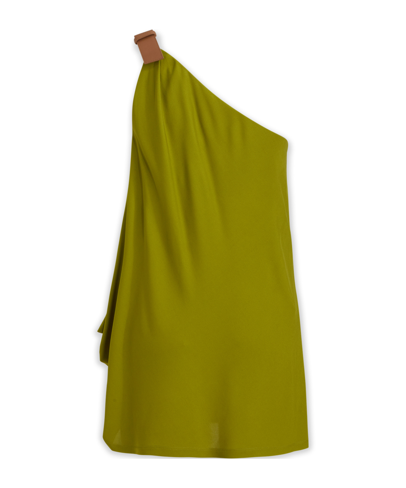 Alberta Ferretti One Shoulder Draped Detail Dress In Green