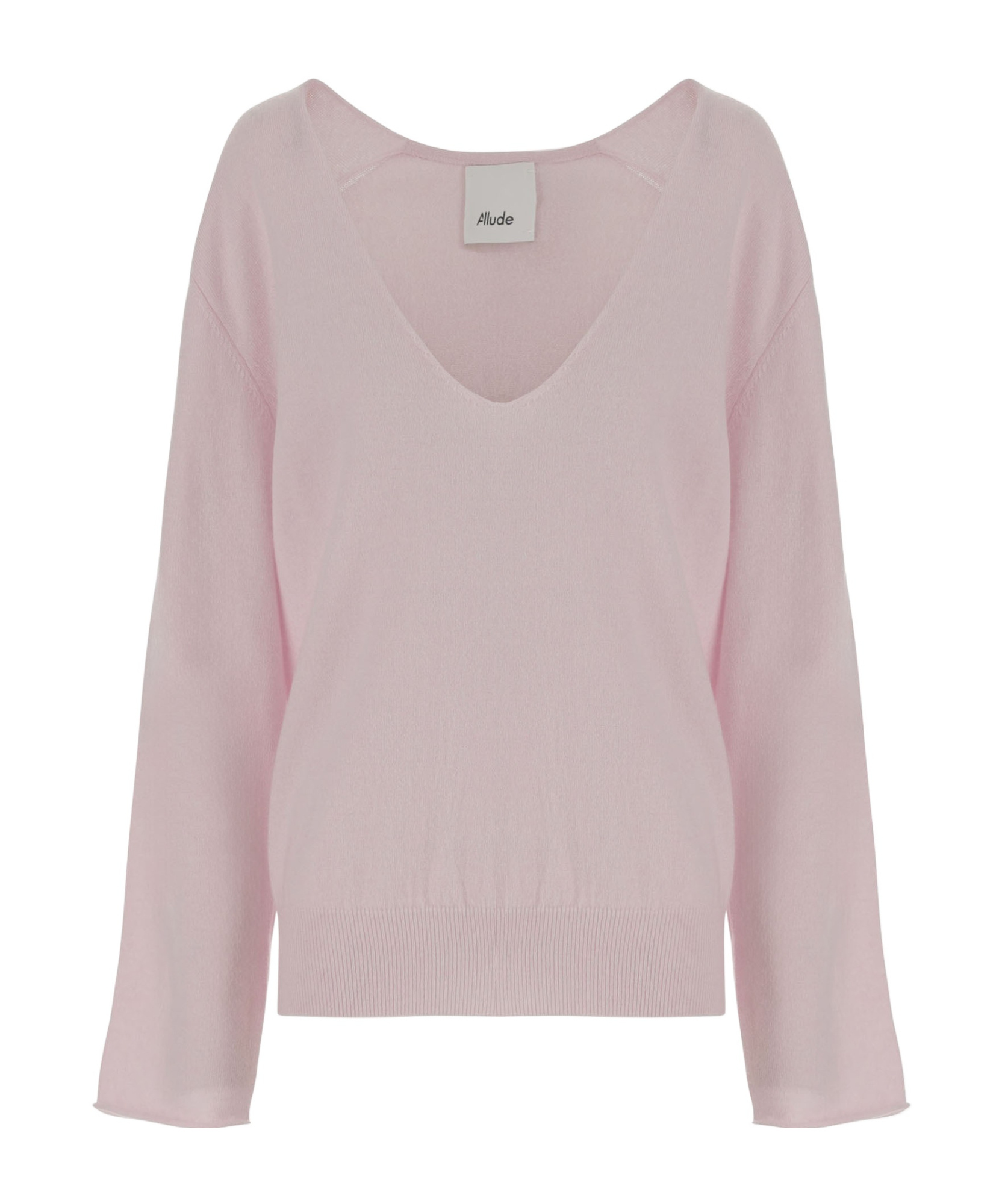 Shop Allude V-neck Sweater In Nude