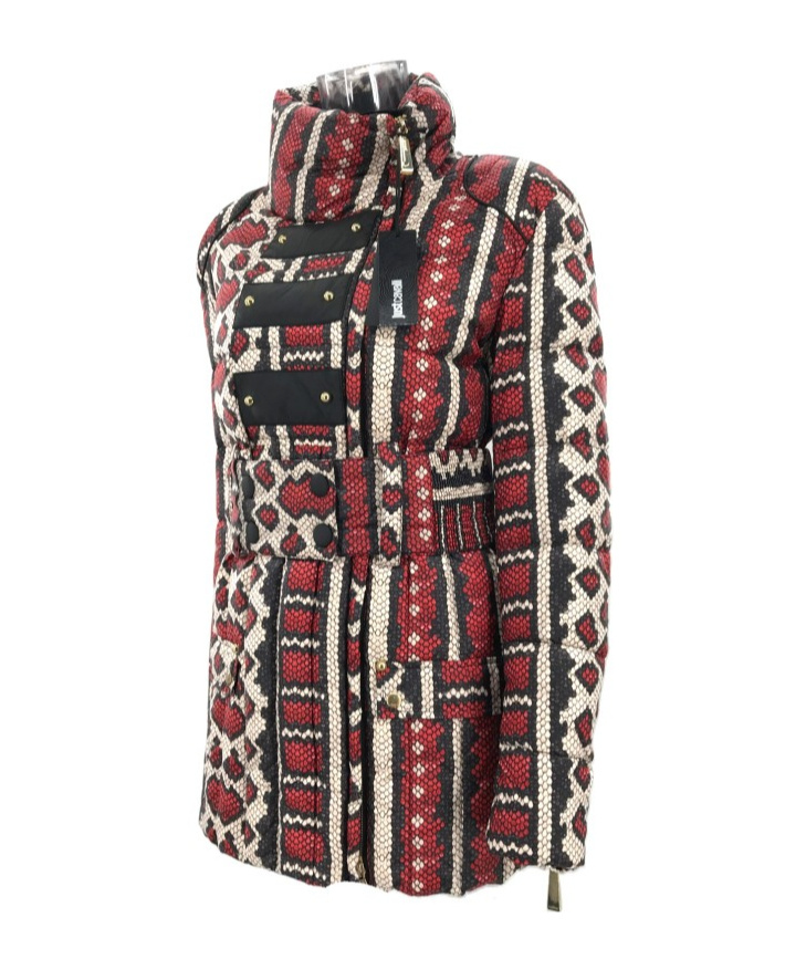 Shop Just Cavalli Jacquard Pattern Coat In Black