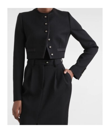 Dolce & Gabbana Wool Cropped Jacket In Black