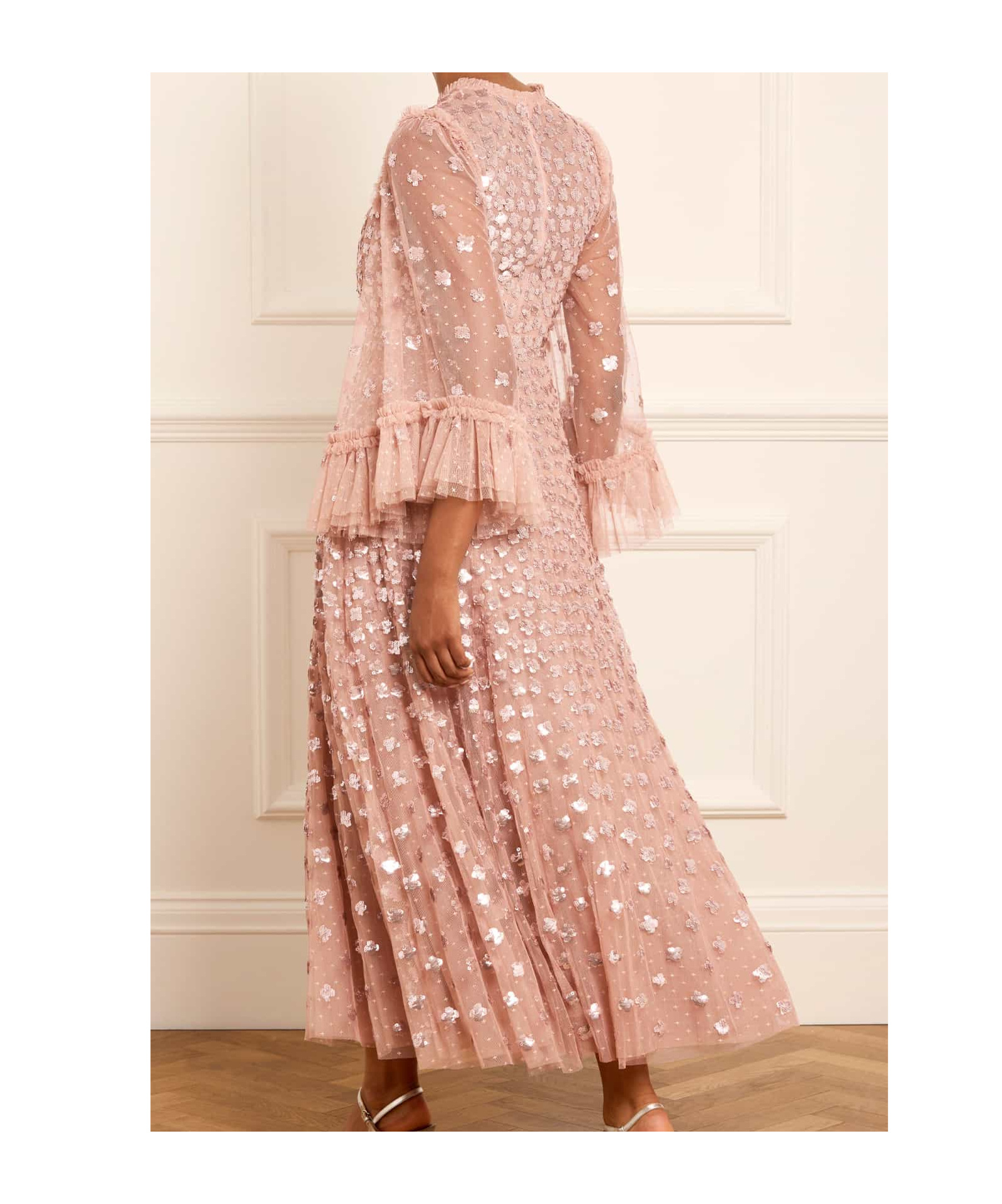 Needle & Thread Shooting Stars Long-sleeved Gown In Pink
