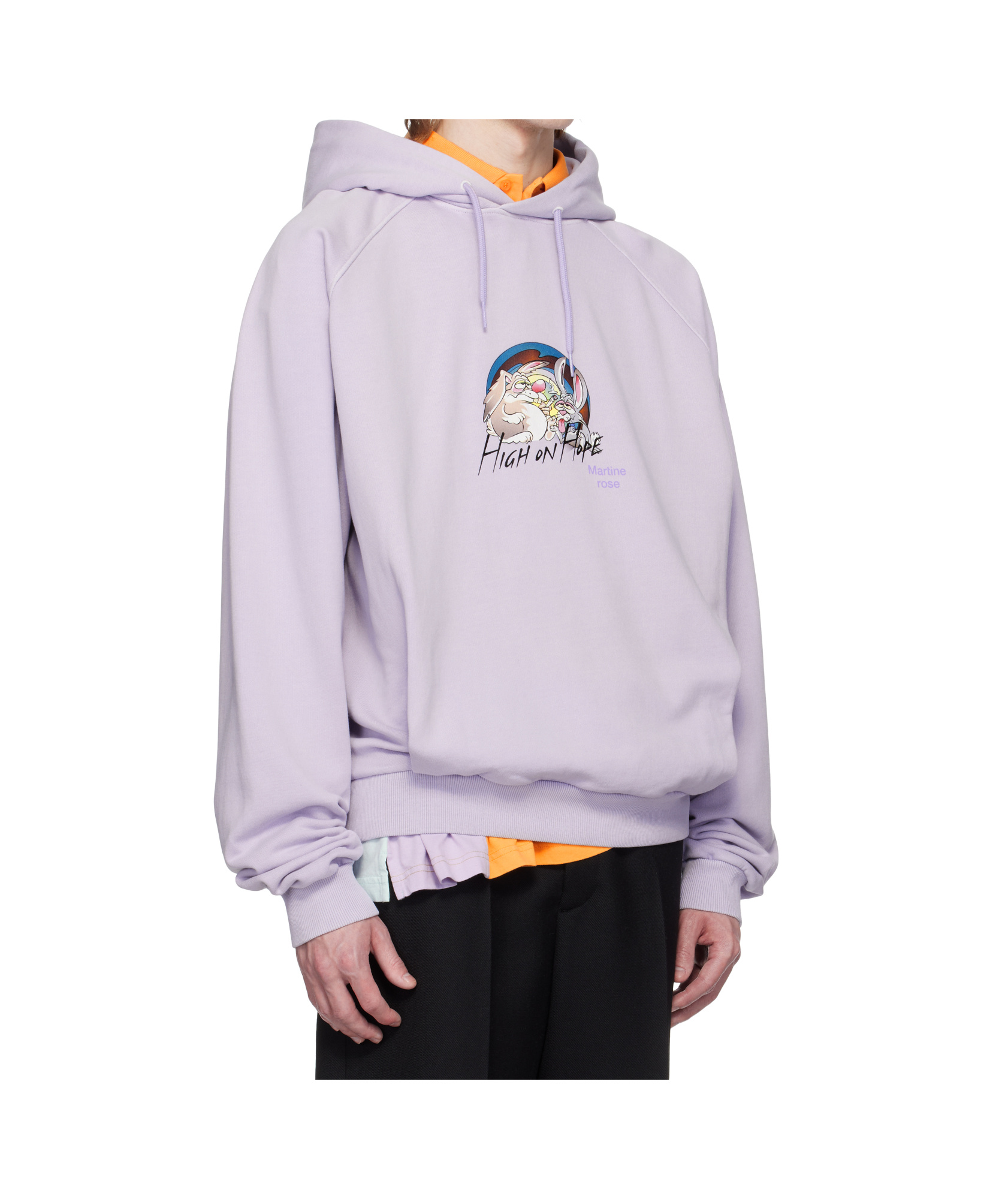 Shop Martine Rose High On Hope Hoodie In Lilac