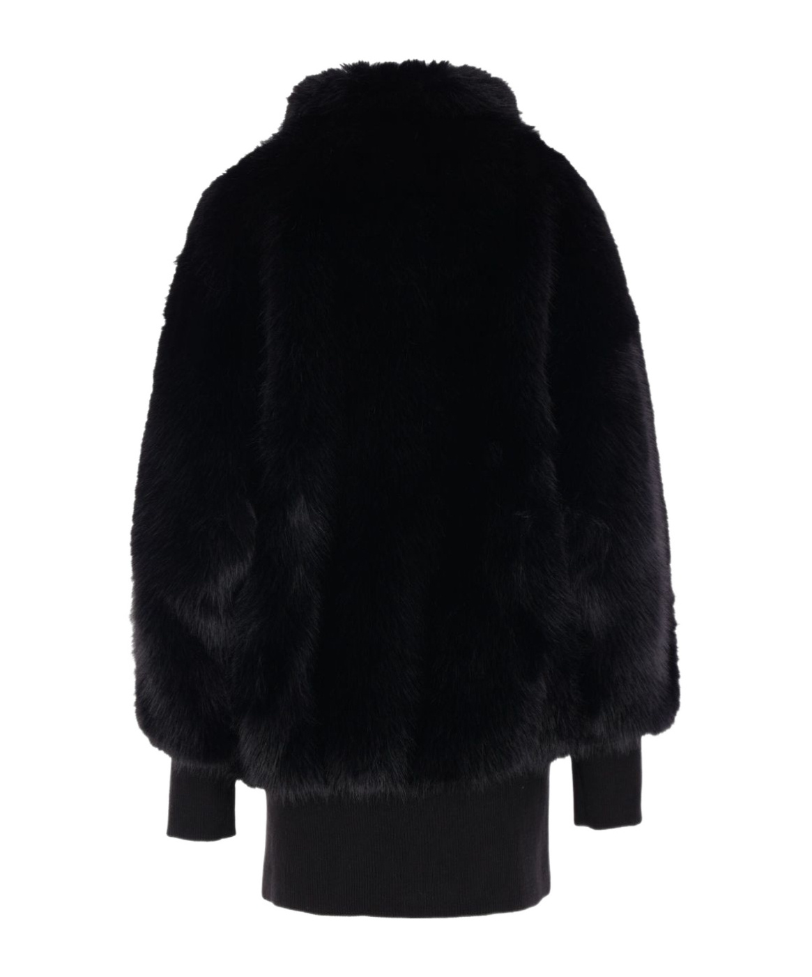 Vaquera Faux-fur Leather Coat In Black