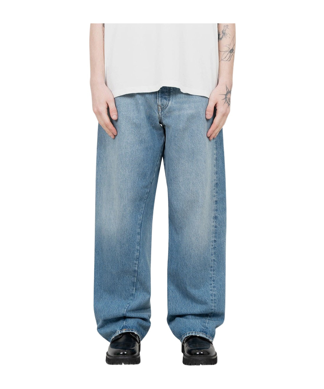 Sunflower Belt Loop Denim Trousers In Blue