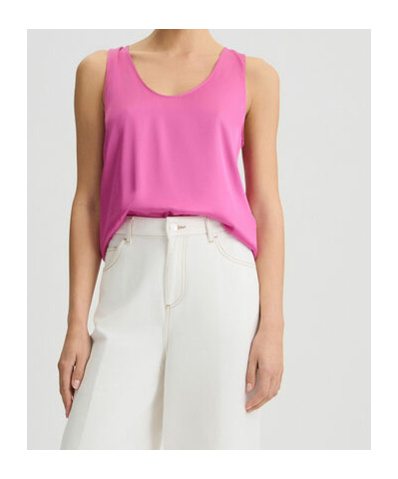 Liu •jo Peony Pink Satin Top In Pink