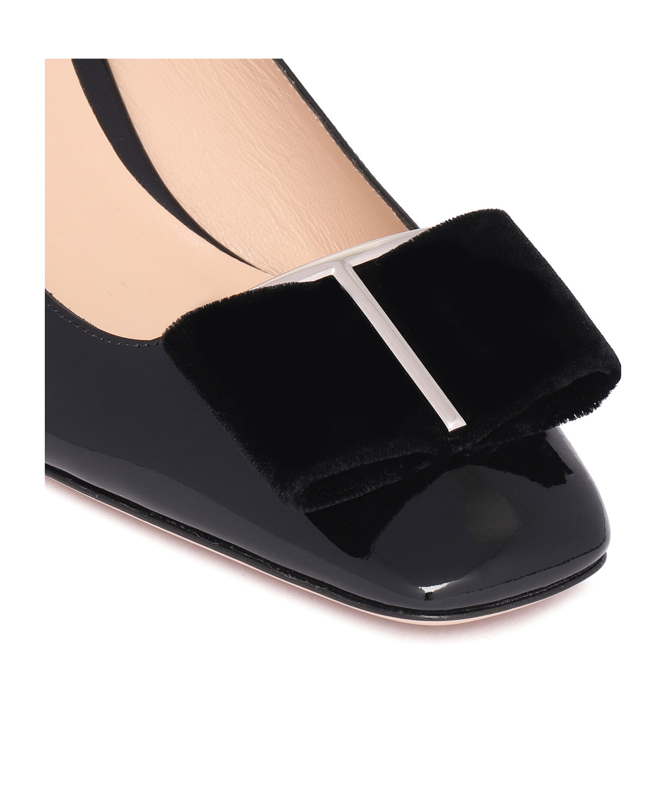 Tom Ford Audrey Velvet Bow Ballerina Pump In Black