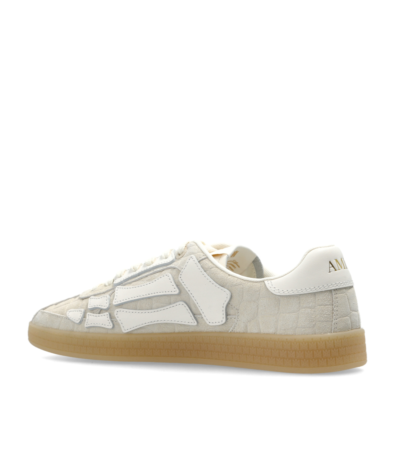 Amiri Croc Debossed Pacific Bones Sneakers In White
