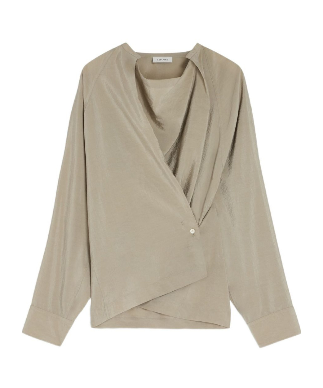 Lemaire Twisted Draped Blouse In Neutral