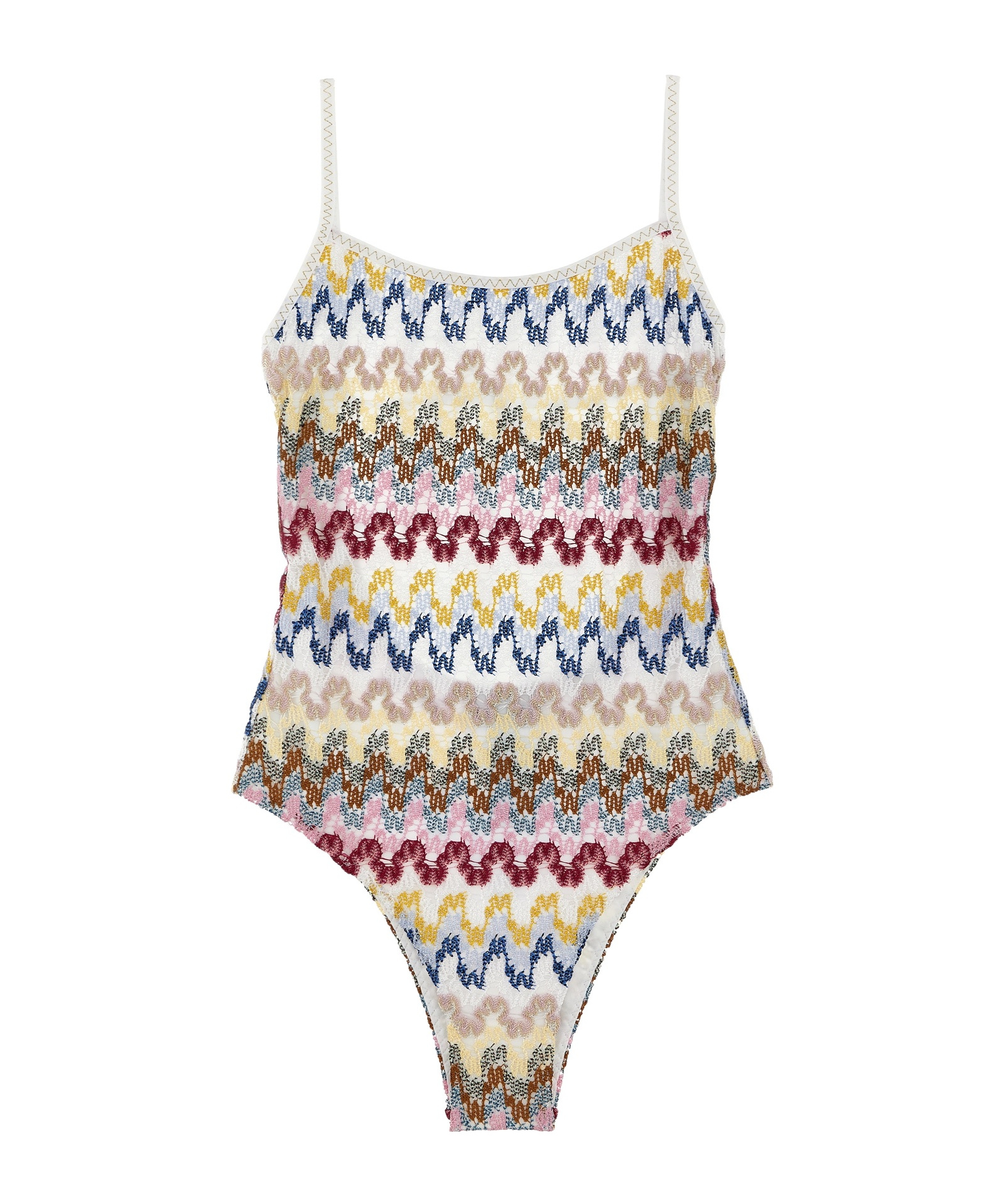 Missoni Thin Shoulder Strap One-piece Swimsuit In Multicolor