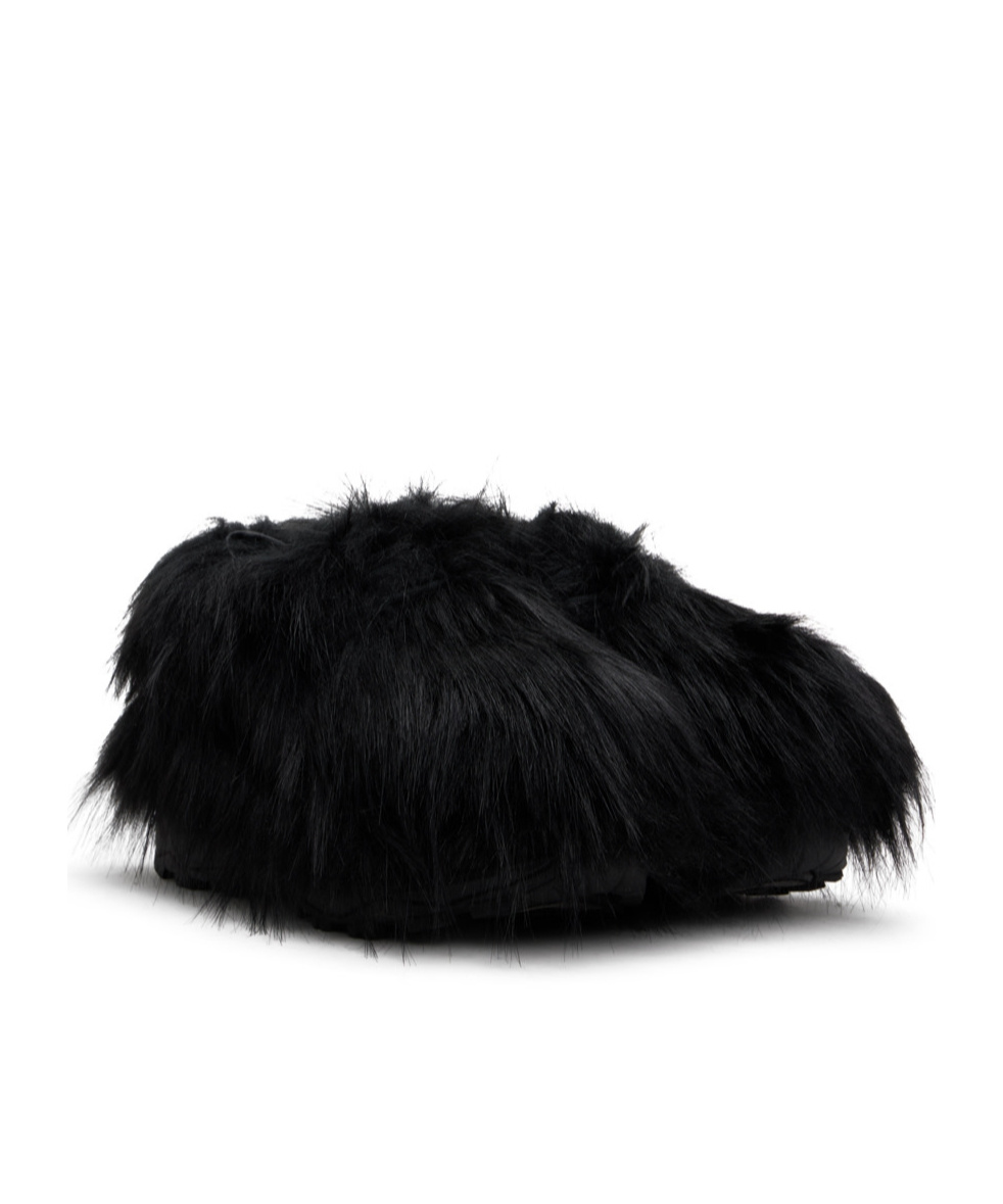 Sacai Black Faux-fur Derbys In Black