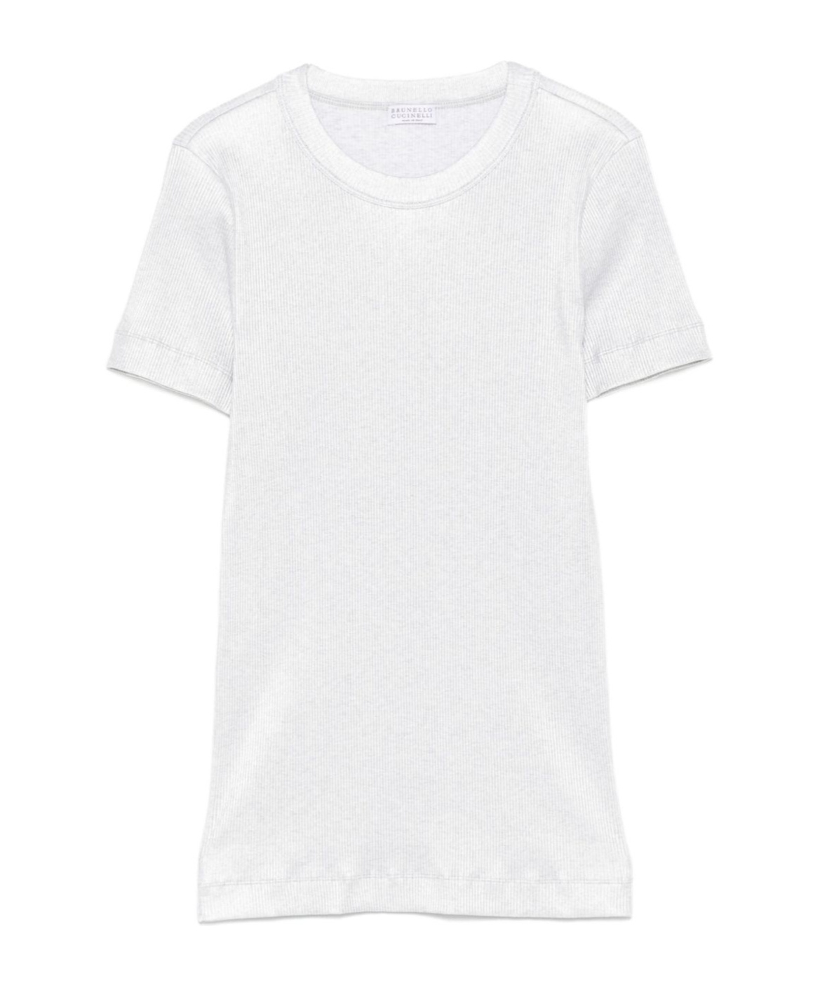 Brunello Cucinelli Ribbed Cotton Blend Round Neck T-shirt In White