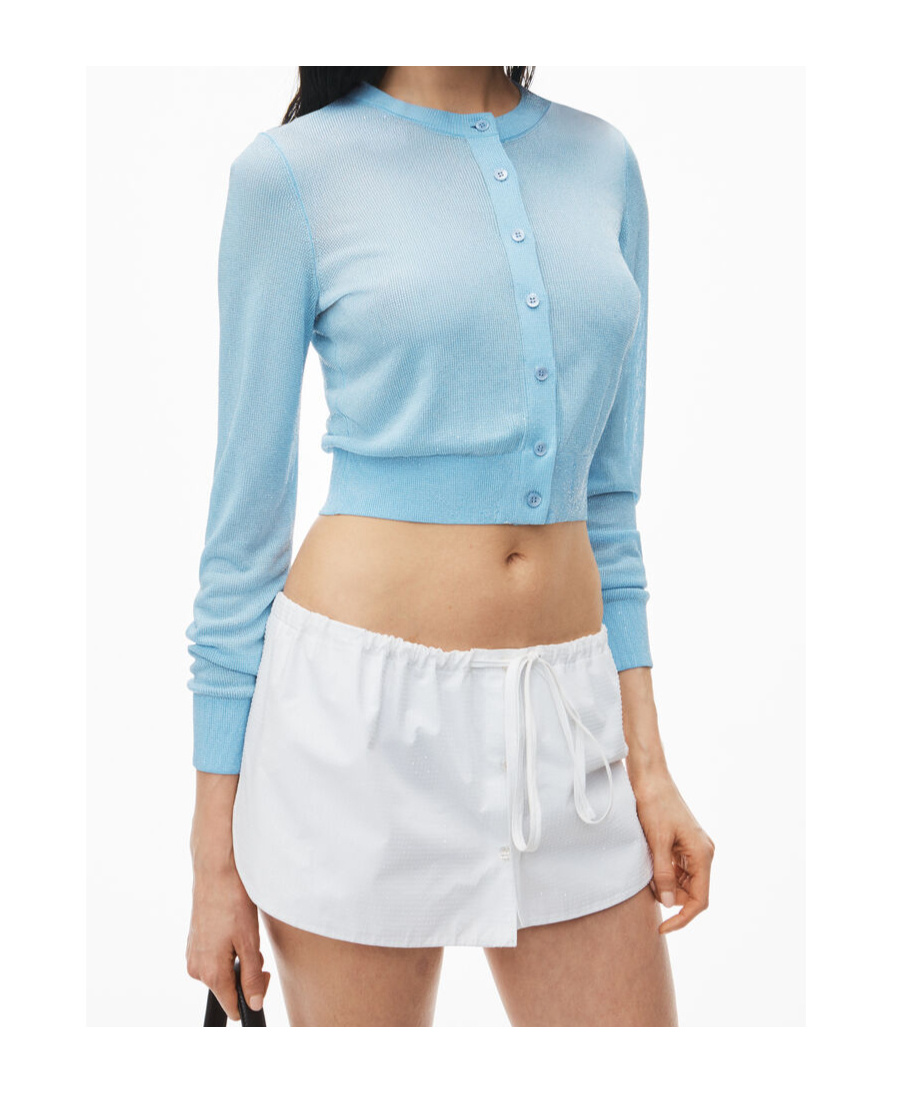 ALEXANDER WANG CRYSTAL HEAT-SET TRIM CARDIGAN