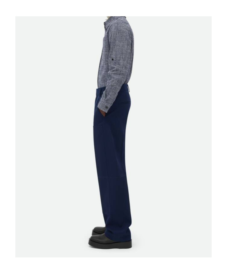 Bottega Veneta Wool Grain De Poudre Trousers In Black