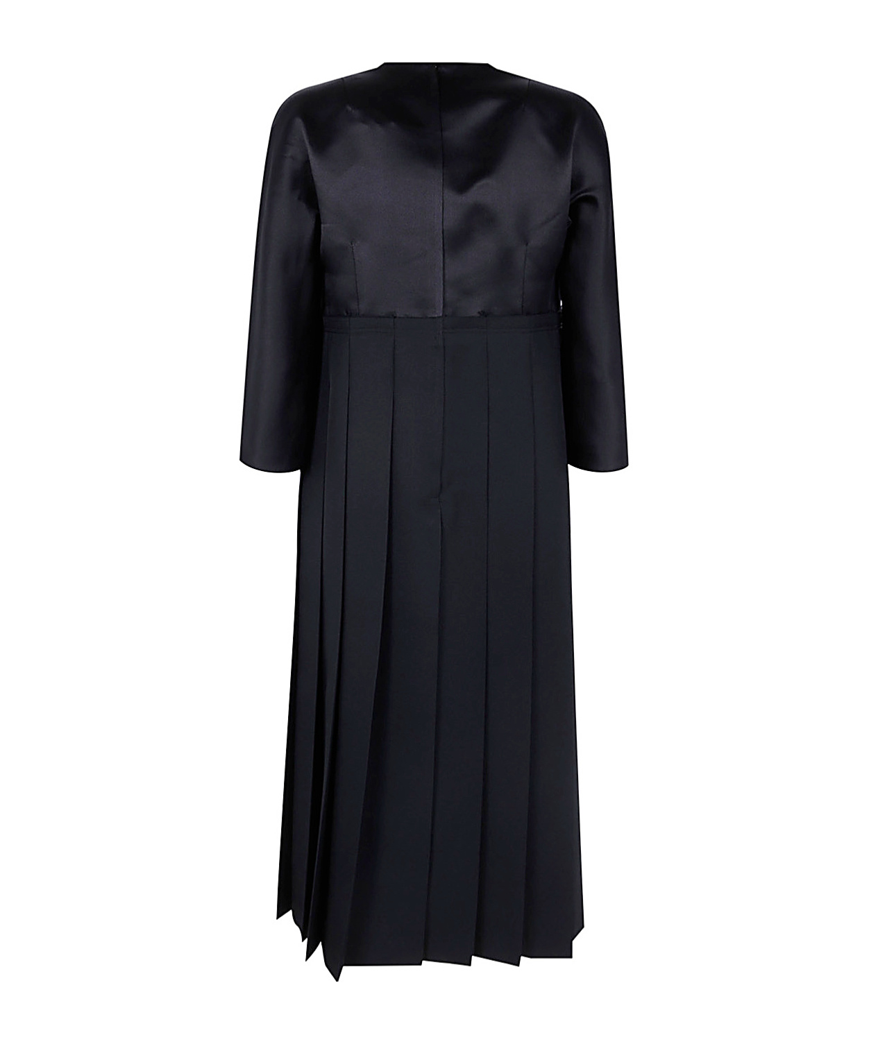 Shop Comme Des Garçons Pleated Midi Dress In Black
