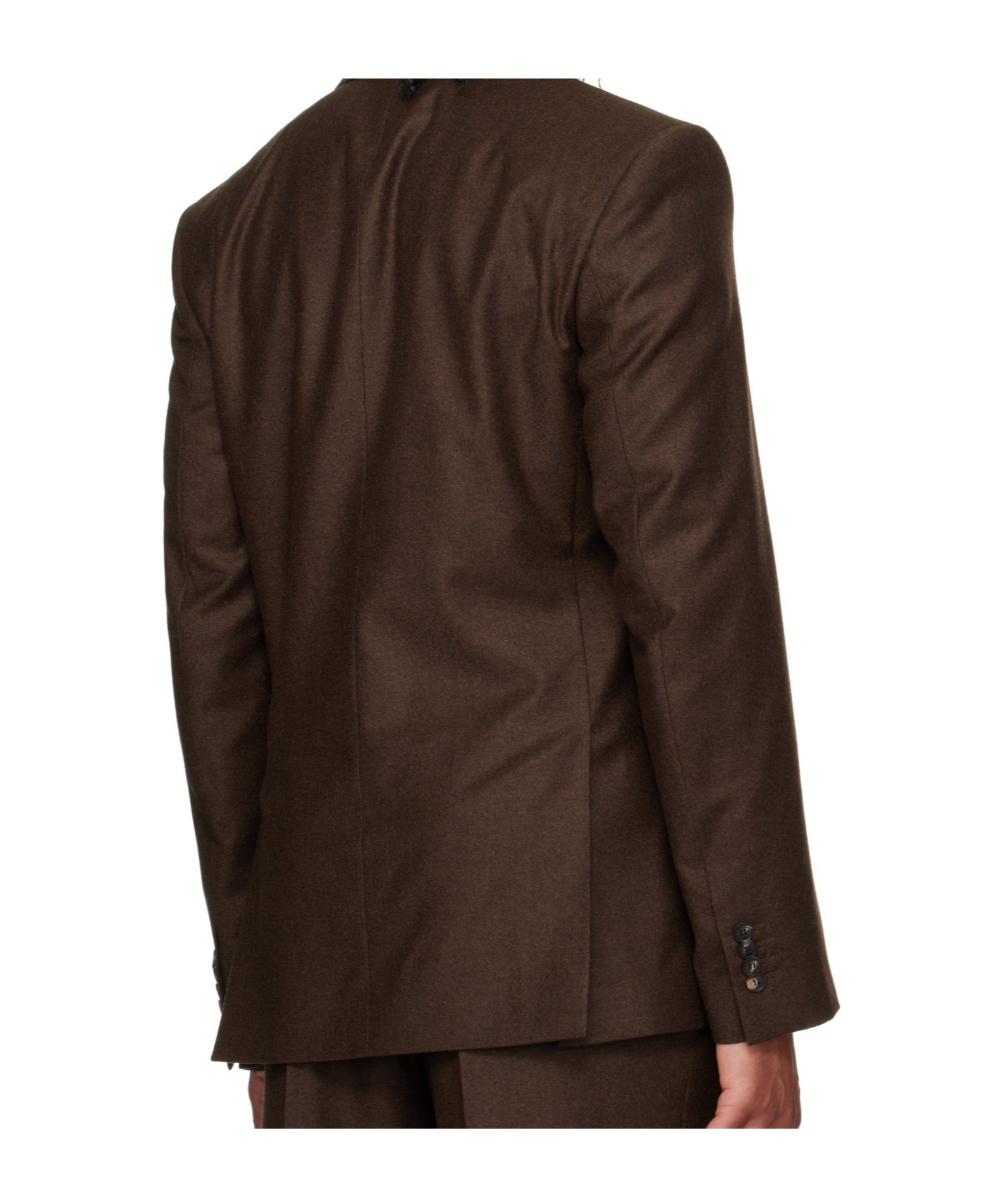 Ferragamo Single Breasted Flannel Blazer In Brown