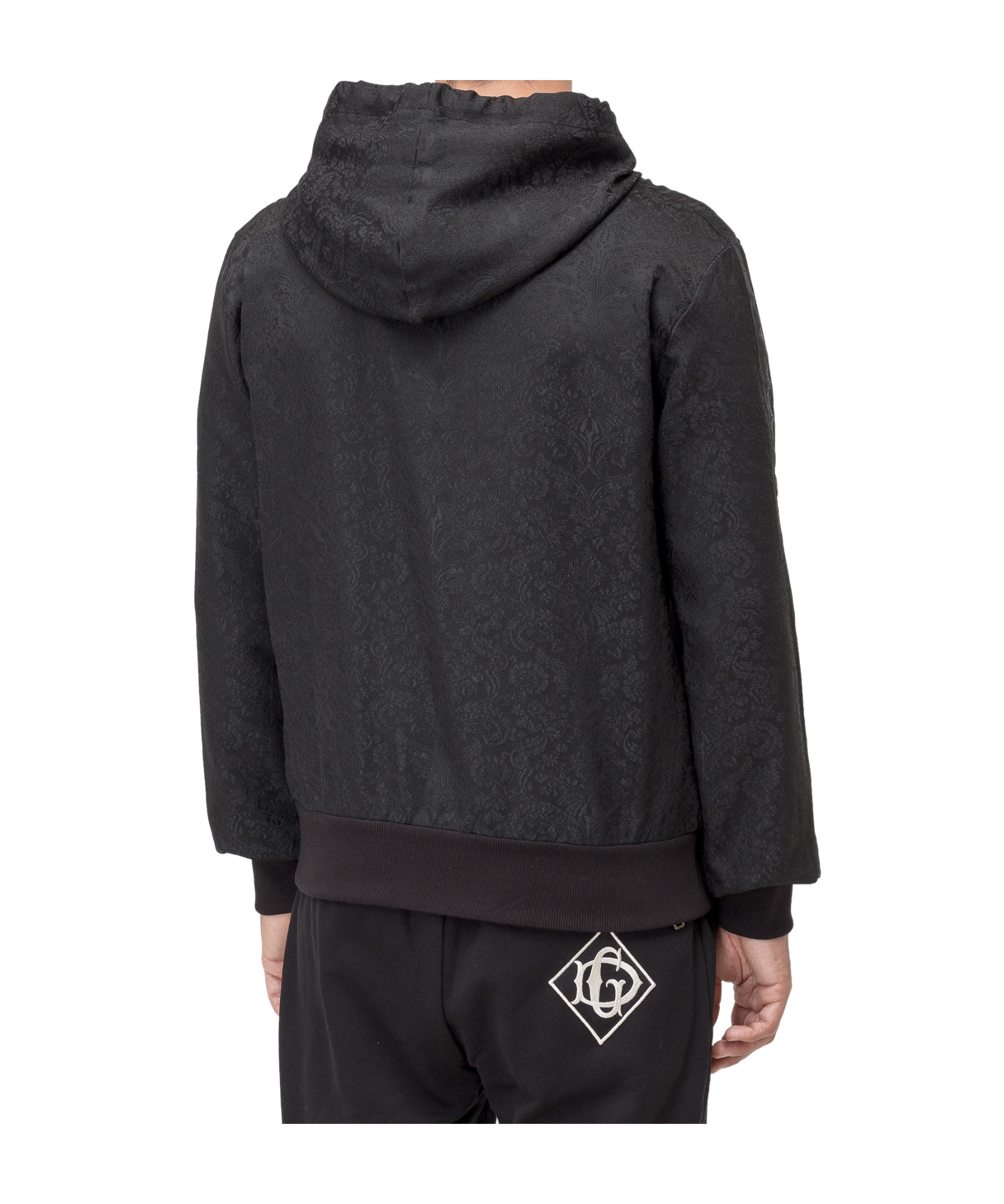 Dolce & Gabbana Long-sleeved Hooded Hoodie In Black