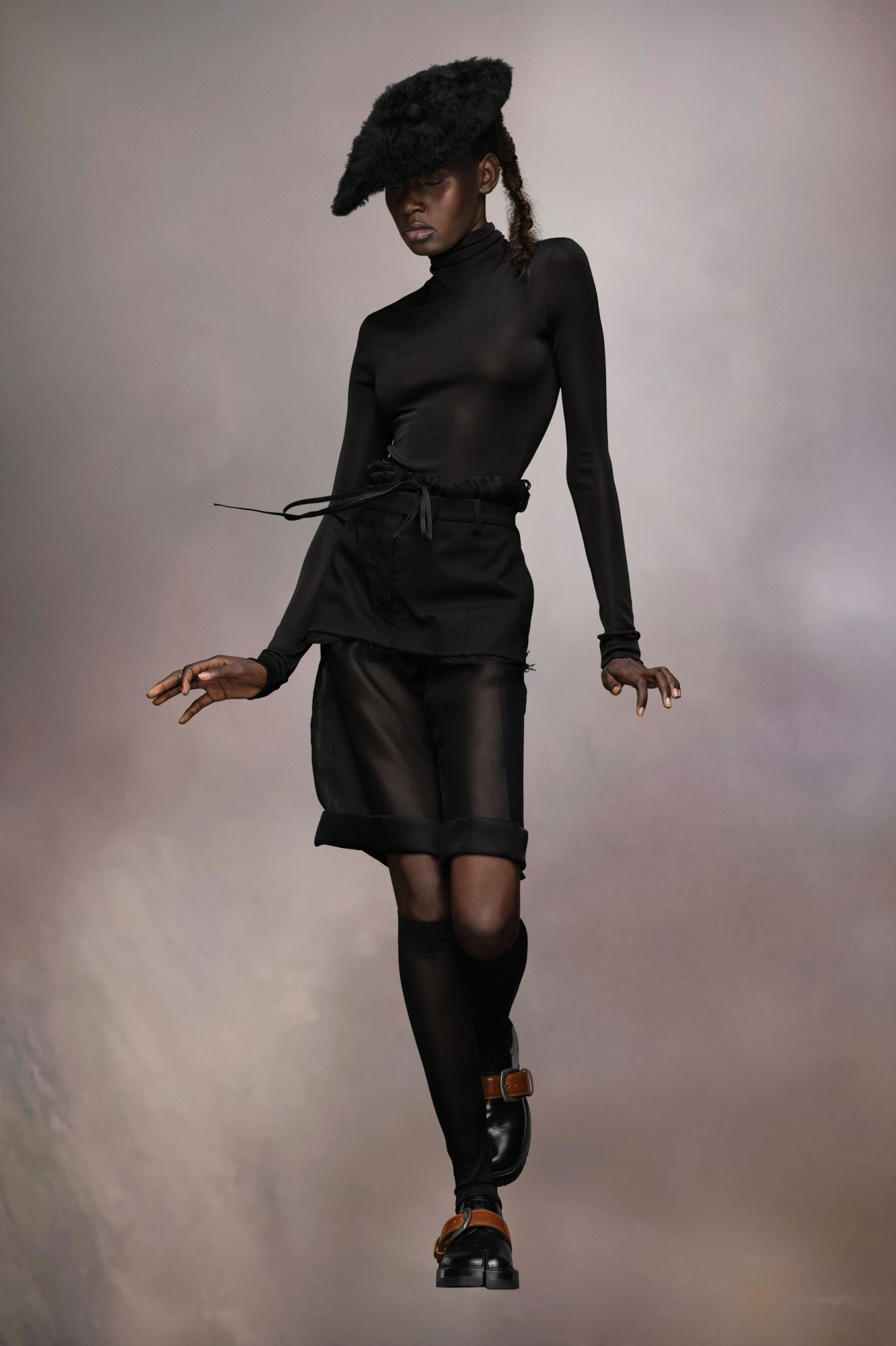 Maison Margiela Roll-neck Long-sleeve Bodysuit In Black