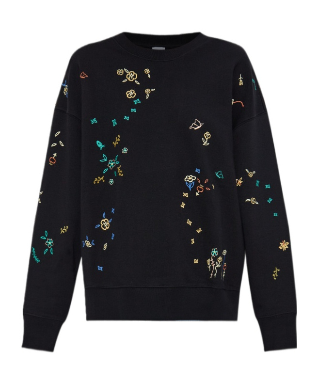 Ps By Paul Smith Ps Paul Smith Embroidered Cotton Sweatshirt In Black