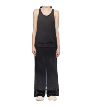 Doublet Black Layered Maxi Dress In Blue