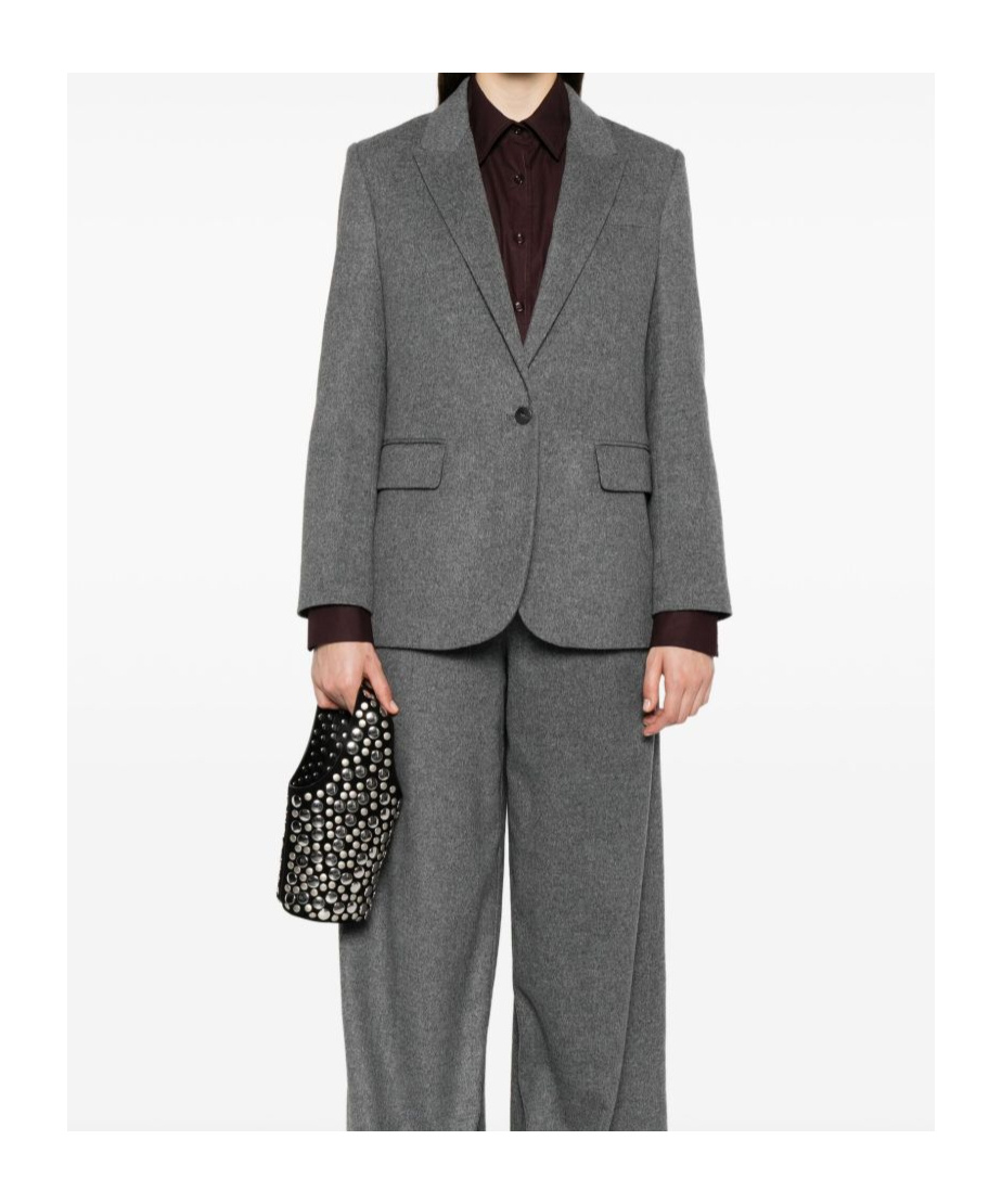 Forte Forte Tailored Long Sleeve Blazer Pockets In Gray