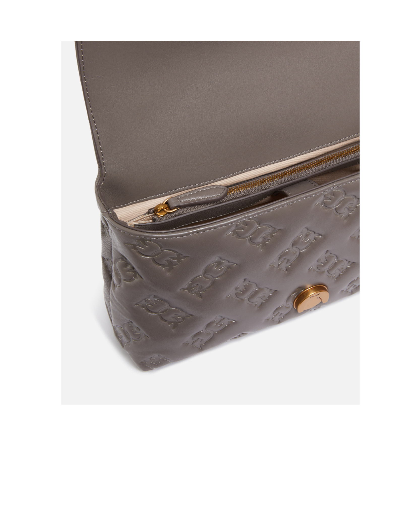 Pinko Flap Shoulder Bag In Gray
