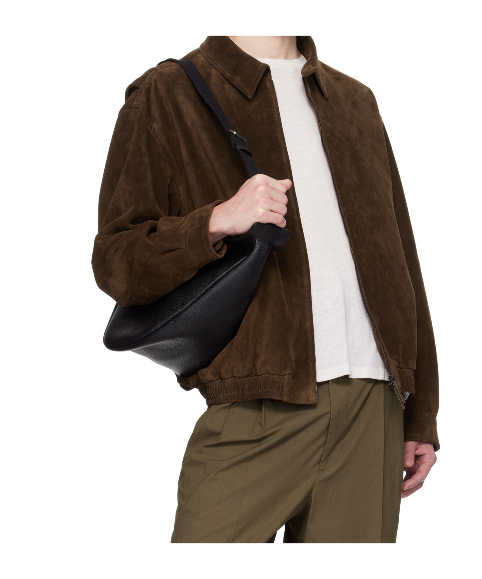 The Row Slouchy Banana Crossbody Bag In Black