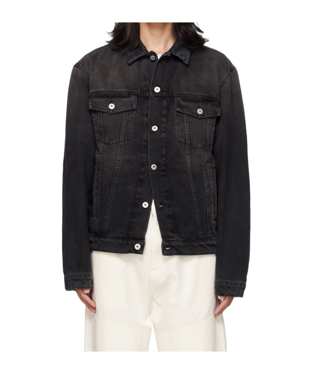 Heron Preston Logo-patch Denim Jacket In Black