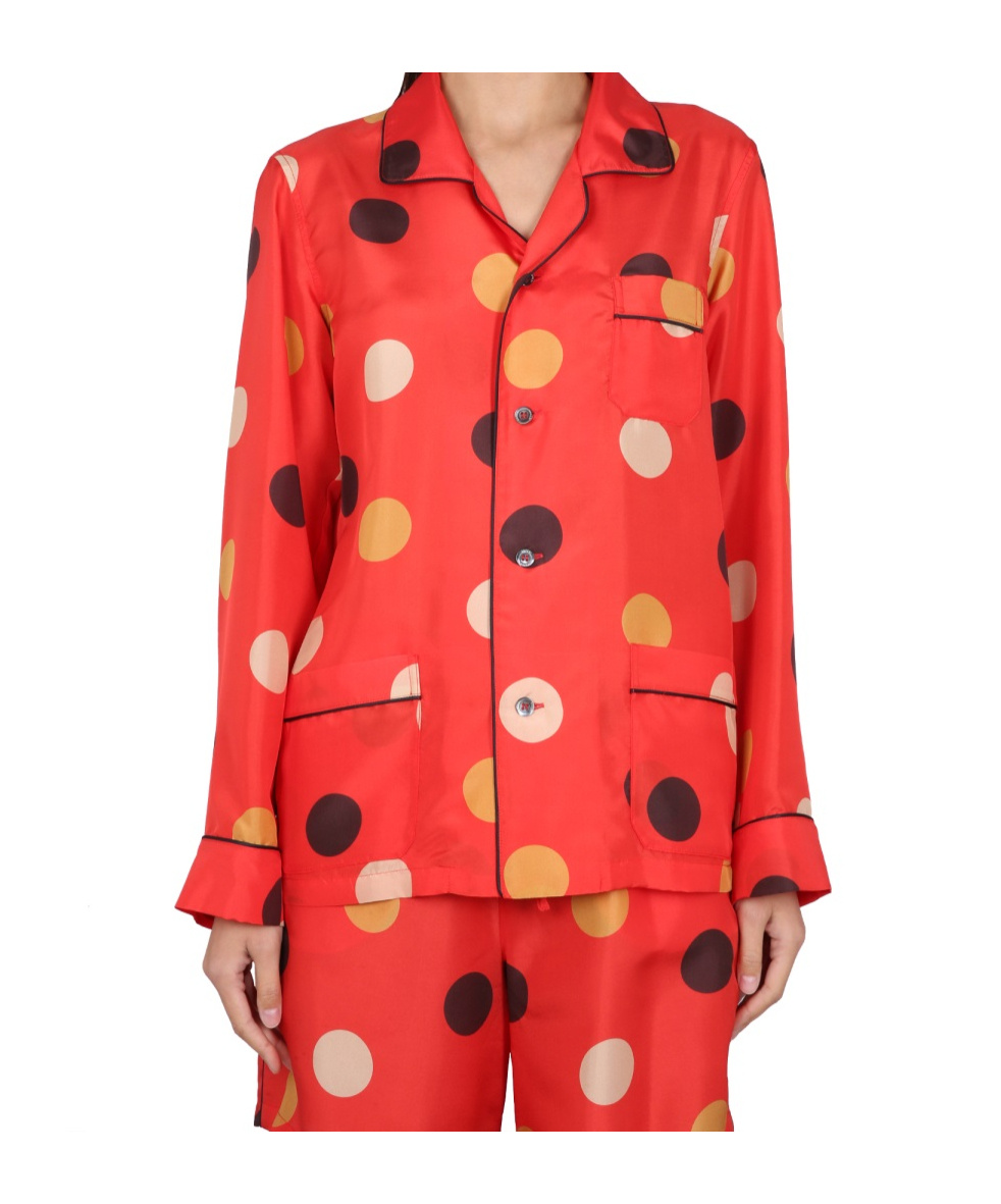 Aspesi Polka Dot Poison Shirt In Orange