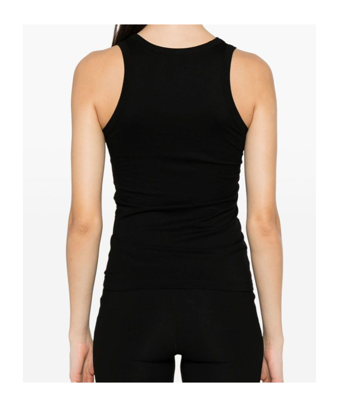 Coperni Round Neck Sleeveless Top With Ribbed Texture In Black