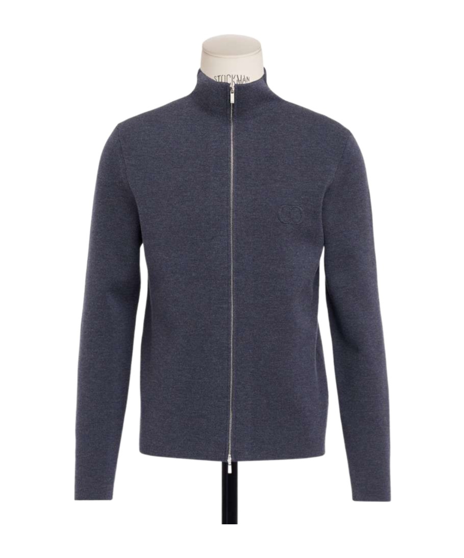 Dior Cdicon Zipped Sweater In Blue