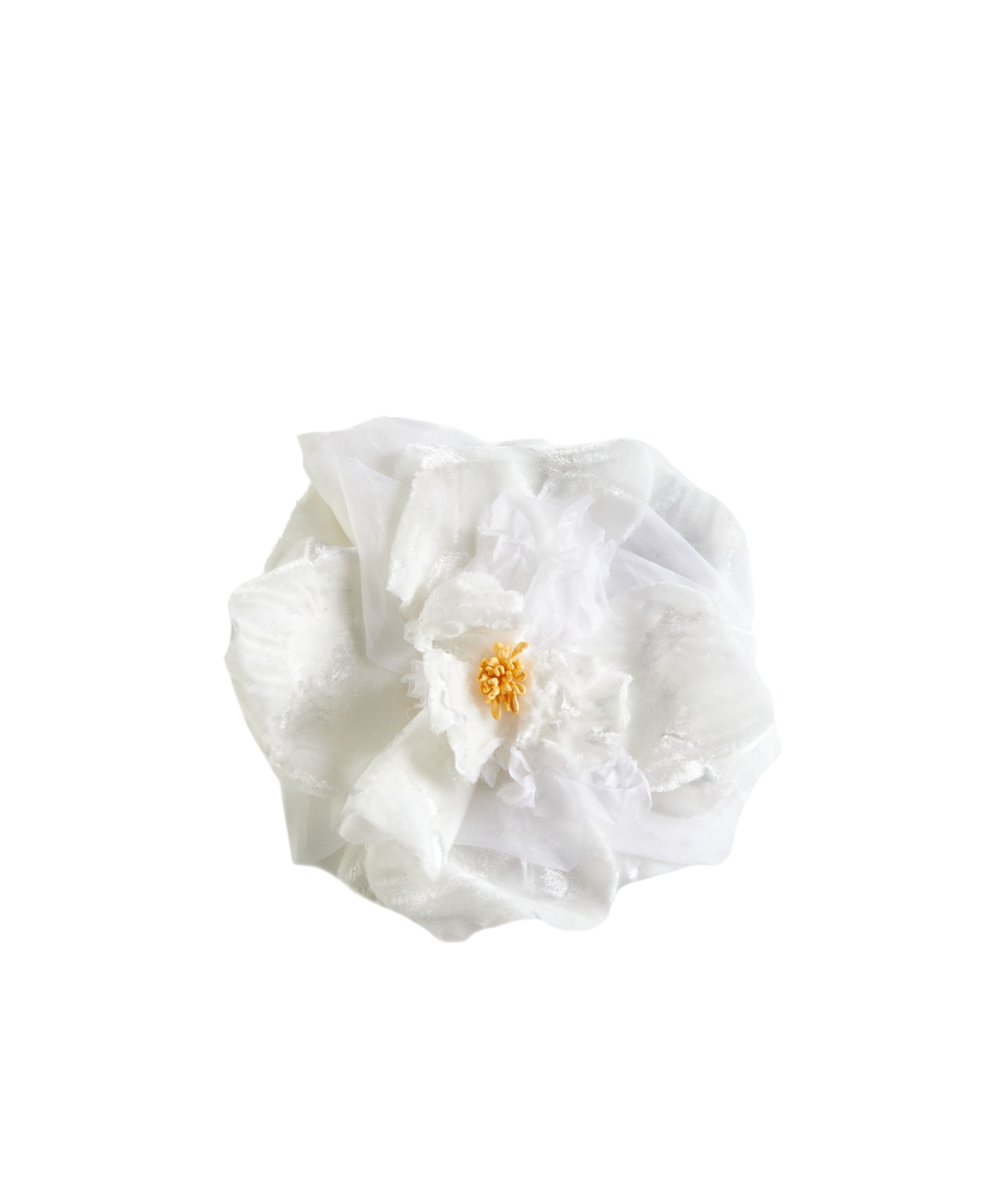 Dolce & Gabbana Silk Flower Brooch In White
