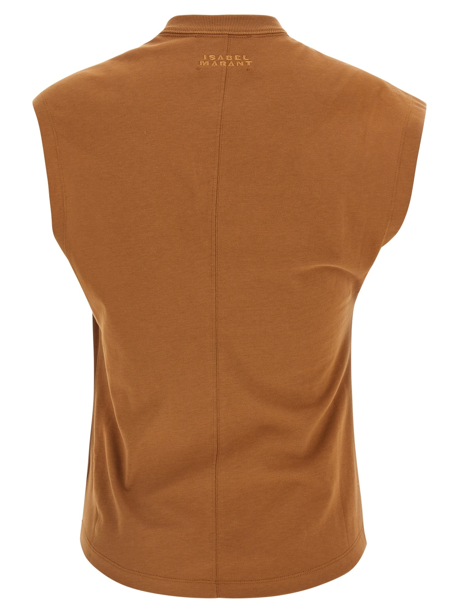 Isabel Marant Sleeveless Crew Neck Top With Knot Detail In Brown
