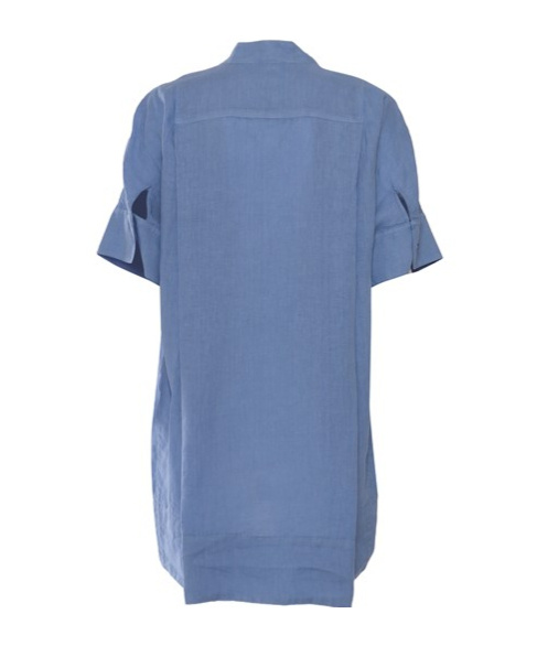 ASPESI ASPESI MANDARIN COLLAR SHORT SLEEVED SHIRT