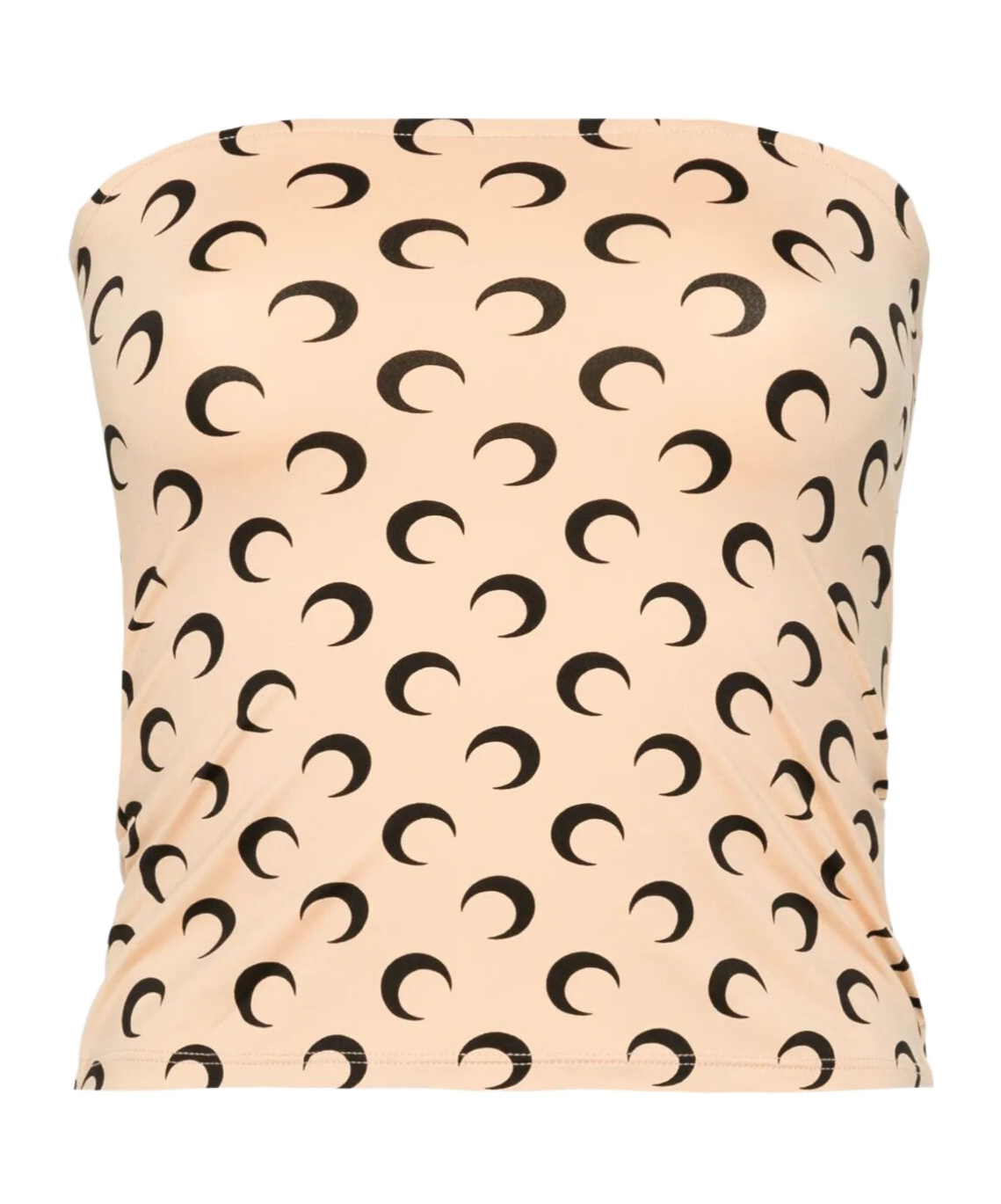 Marine Serre Moon Printed Second Skin Tube Top In Brown