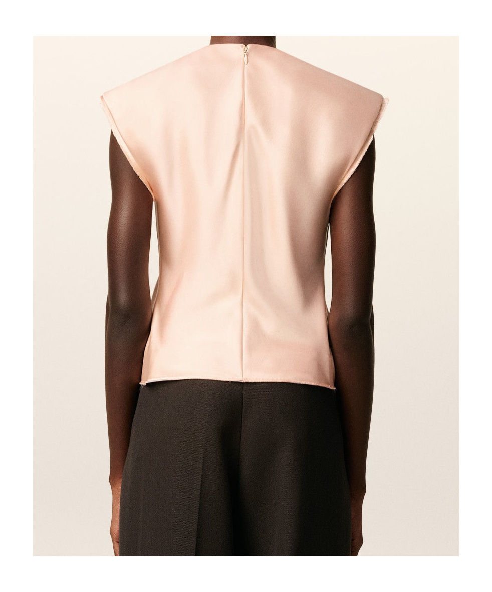 Ami Alexandre Mattiussi Pink Sleeveless Raw Edge Details Top Pink In Pink