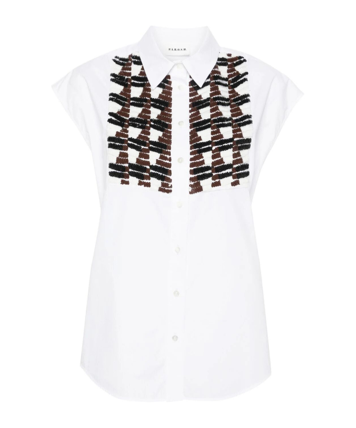P.A.R.O.S.H SEQUIN-EMBELLISHED SLEEVELESS SHIRT