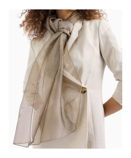 Emporio Armani Brushed Fabric Scarf In Nude