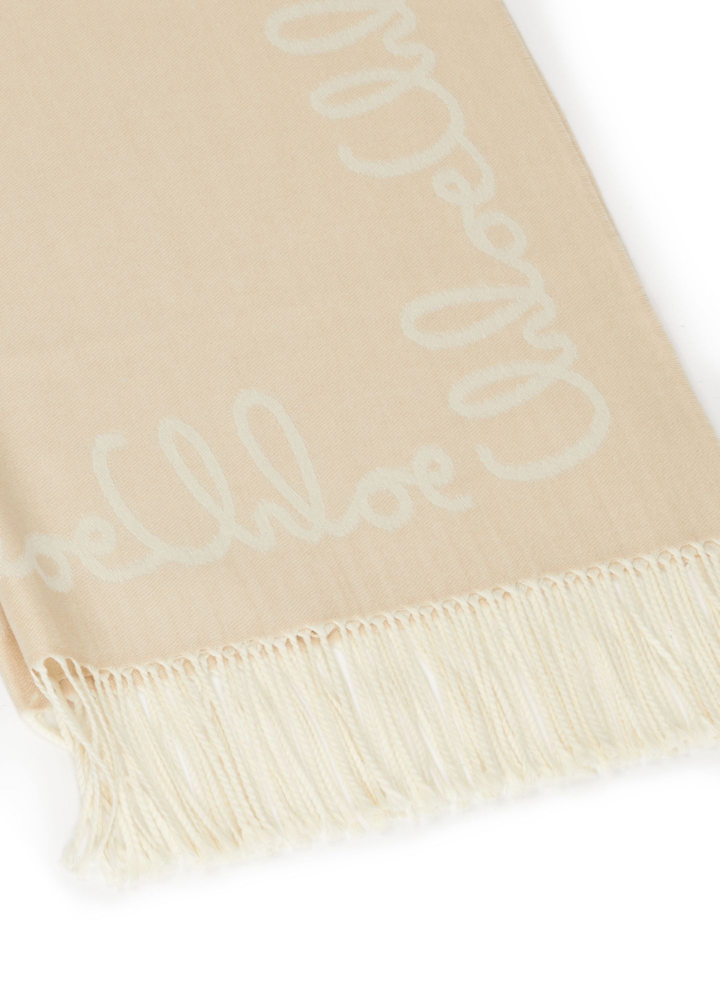 Chloé Fringed Scarf In Nude