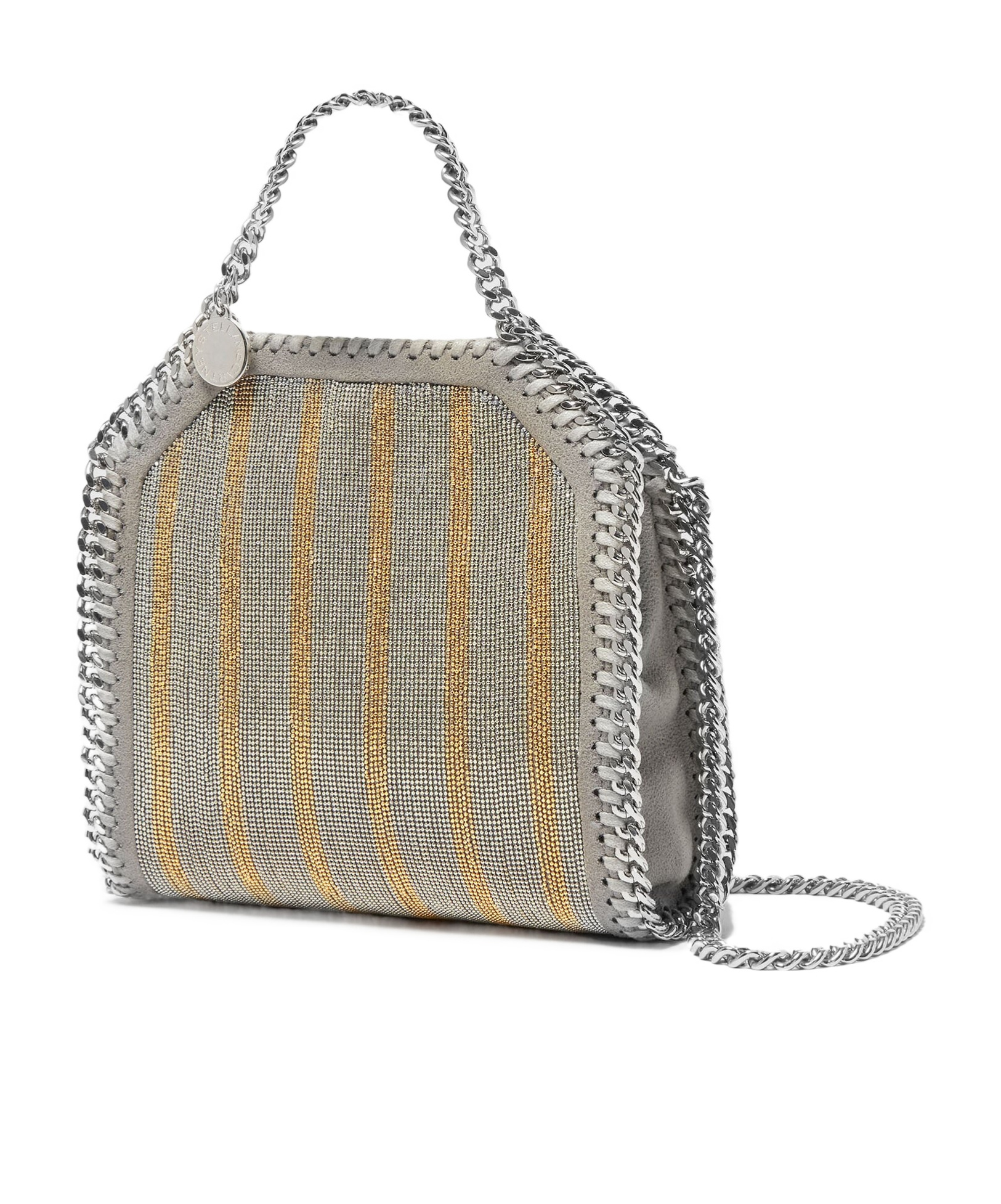 Stella Mccartney Limited-edition Falabella Metallic Chain-embroidered Tiny Tote Bag
