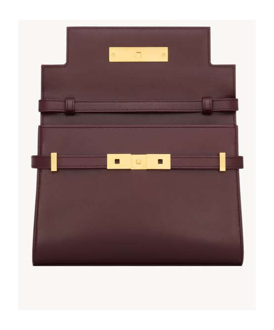 Saint Laurent Manhattan Small Shoulder Bag In Smooth Leather In Red