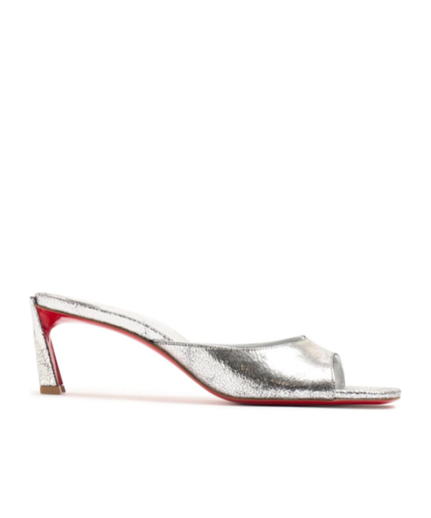 Christian Louboutin Condora 55 Metallic Cracked-leather Mules