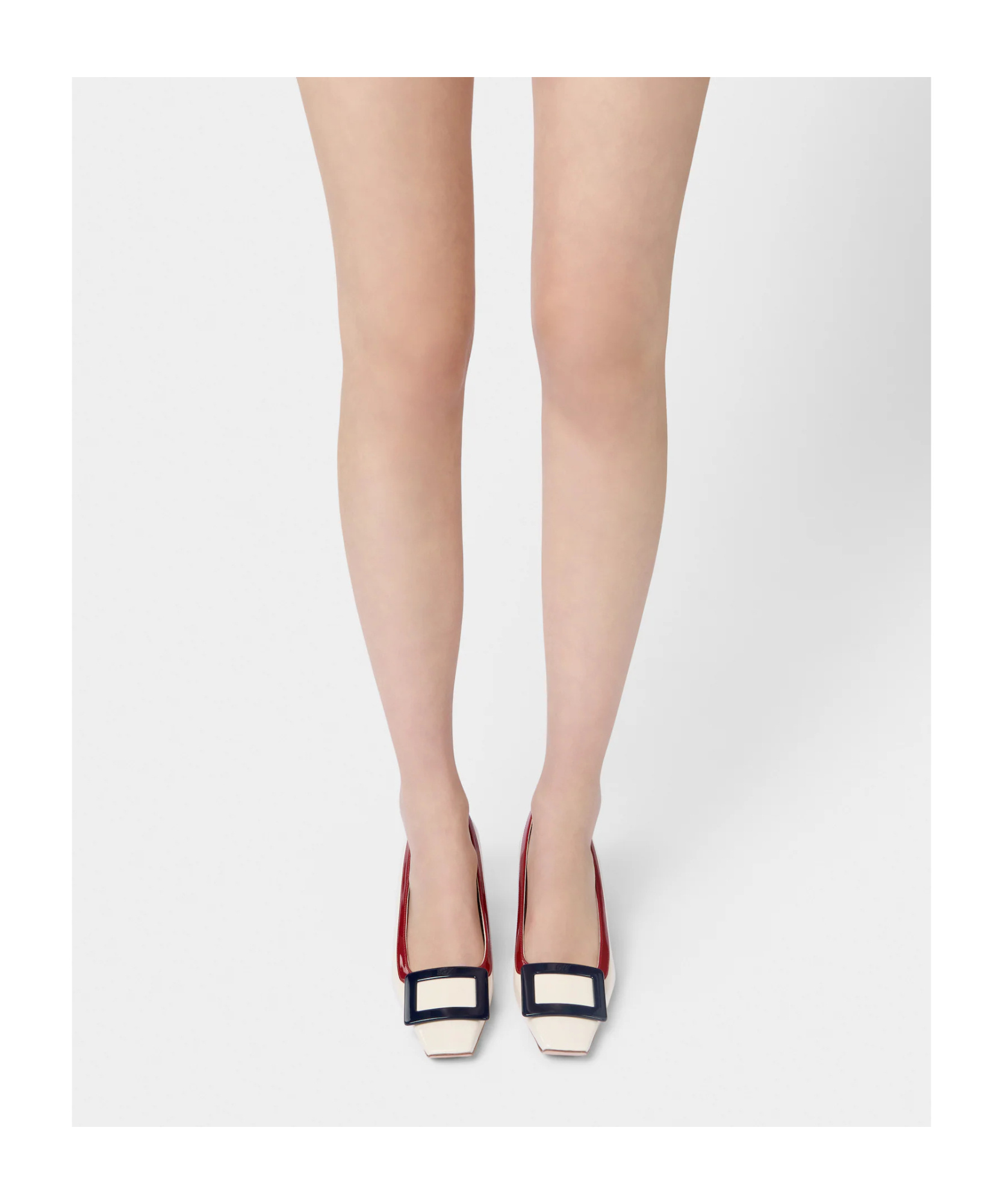 Roger Vivier Belle Vivier Pumps In Patent Leather In Gray White, Red