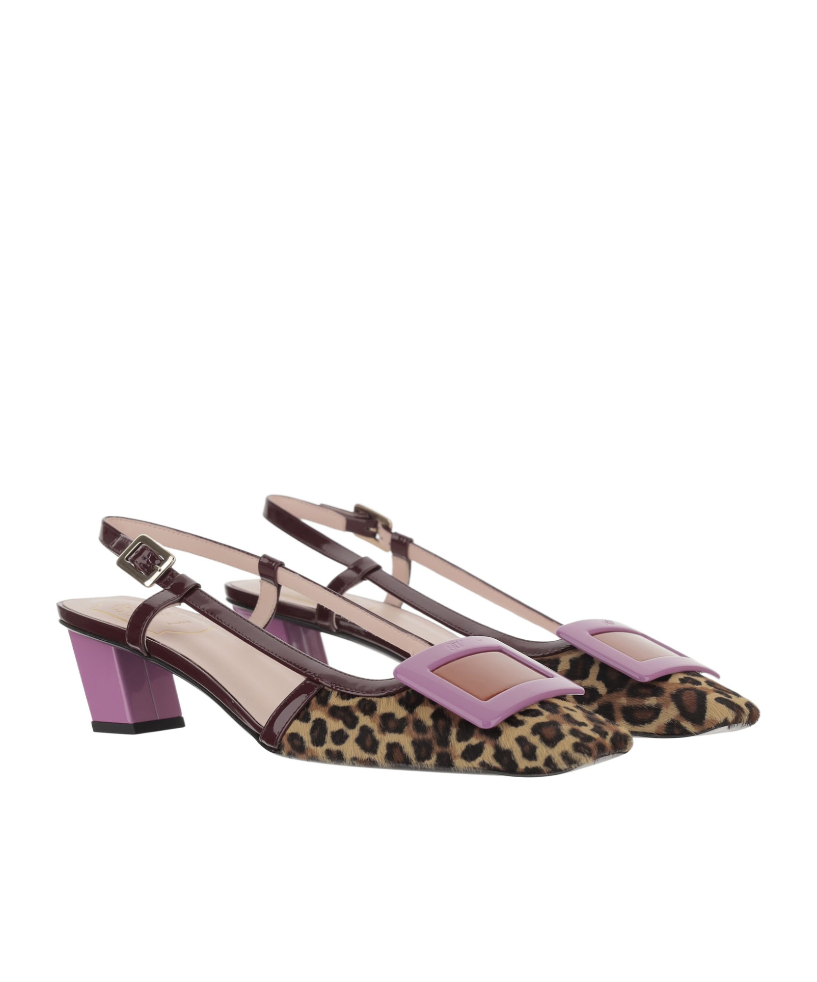 Roger Vivier Belle Vivier Slingback Pumps In Leather In Multi