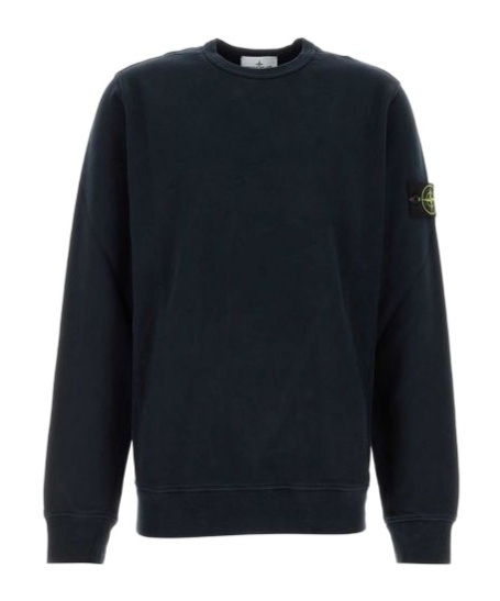Stone Island Compass-patch Concealed-fastening Coat In Blue