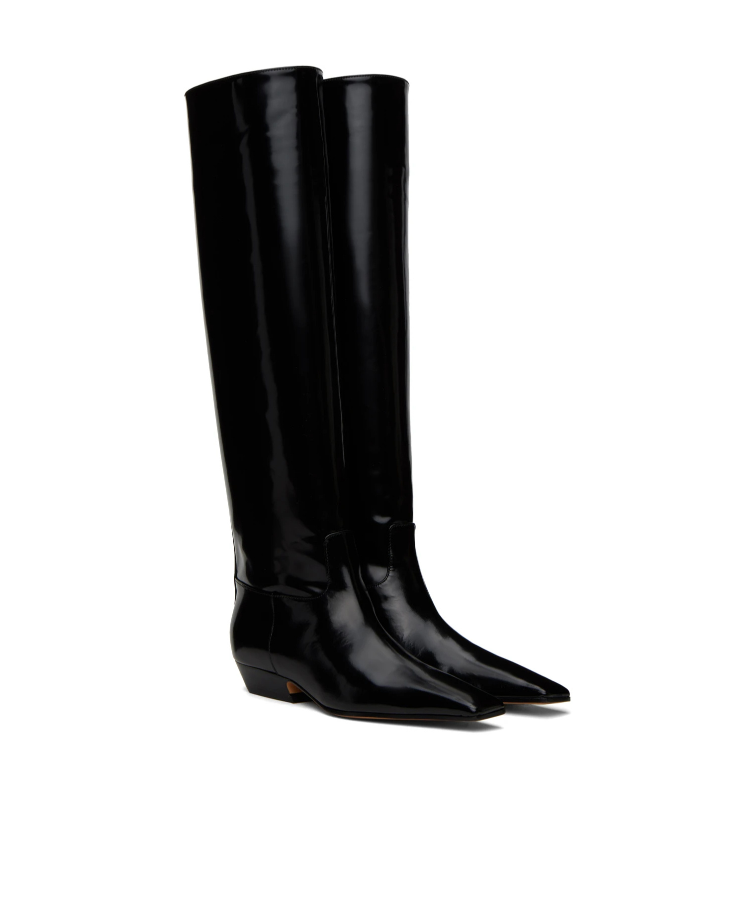 Khaite 30mm Sybil Leather Knee-high Boots In Black