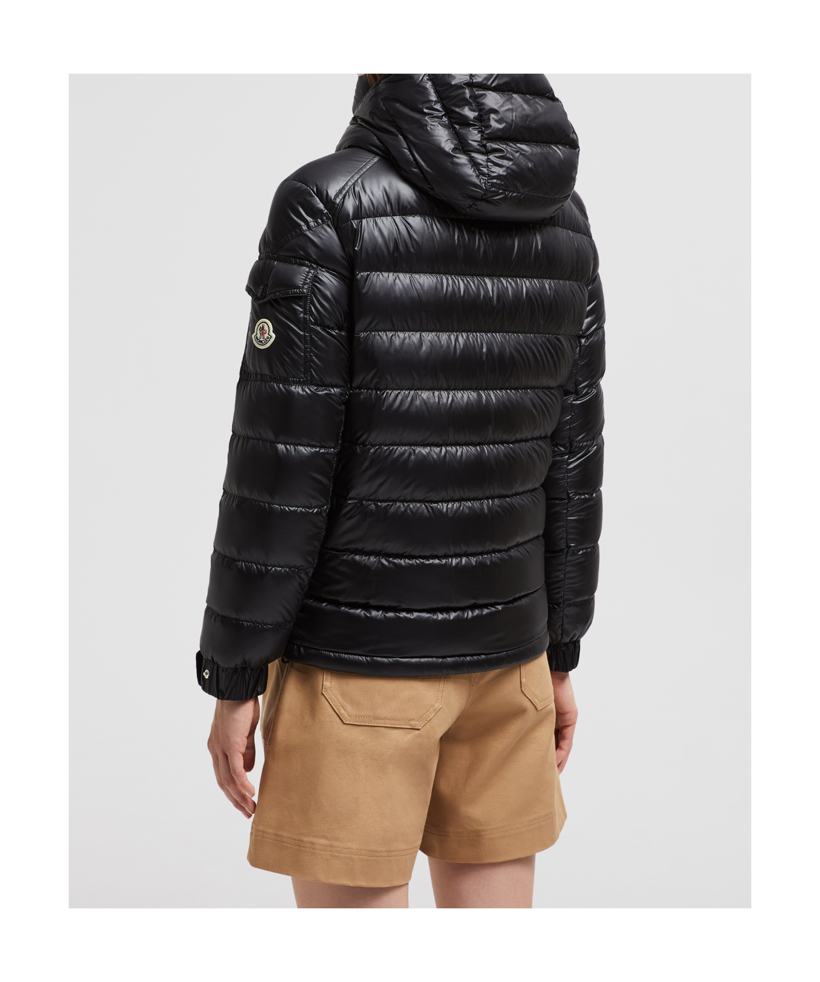 Moncler Bady Hooded Short Down Jacket Black In Black