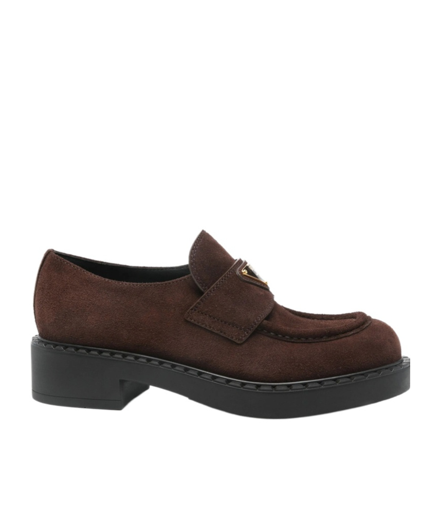 Prada Round-toe Loafers In Brown