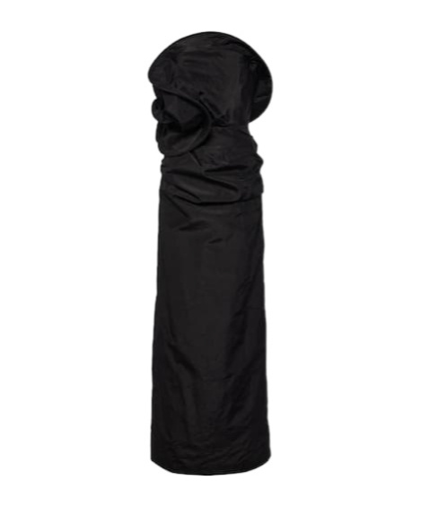 Magda Butrym Floral-appliqué Silk Taffeta Gown In Black