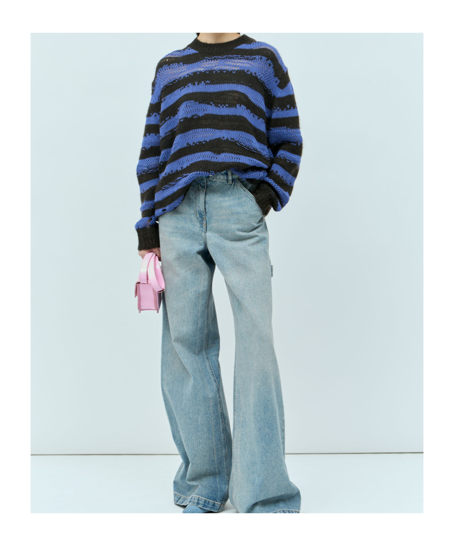Acne Studios Make An Old Striped Pullover In Black